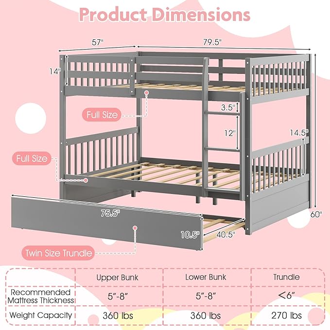 KOMFOTT Wood Full Over Full Bunk Bed - Image 2