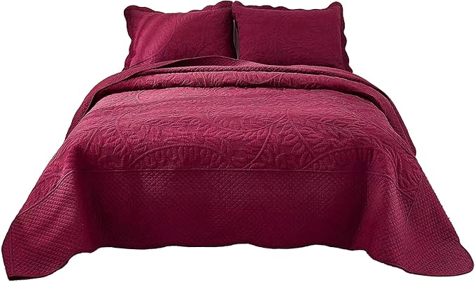 MarCielo 3-Piece 100% Cotton Oversized Bedspread Lightweight Quilt Coverlet - Image 9