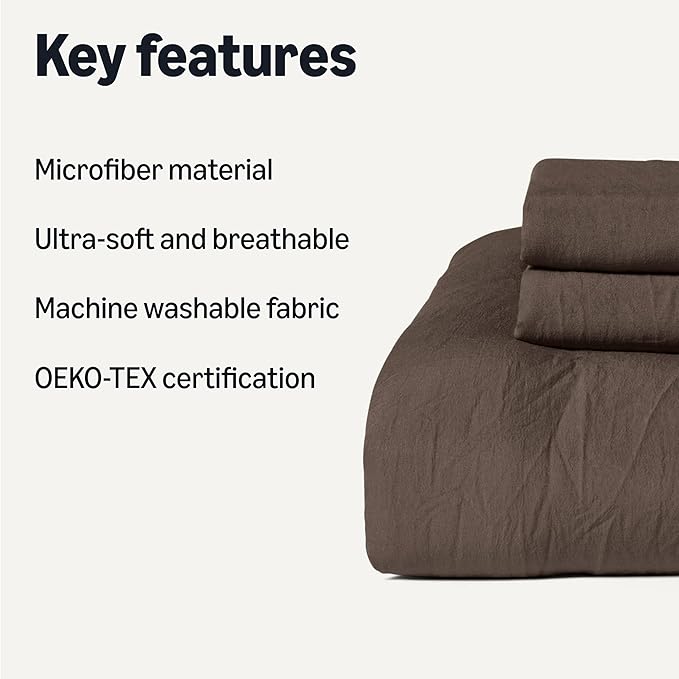 Amazon Basics Brushed Microfiber Comforter Set, Extra Soft - Image 2