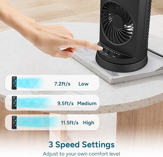 Dr. Prepare Tower Fan Oscillating Fan, Portable Desk Fan - Image 6
