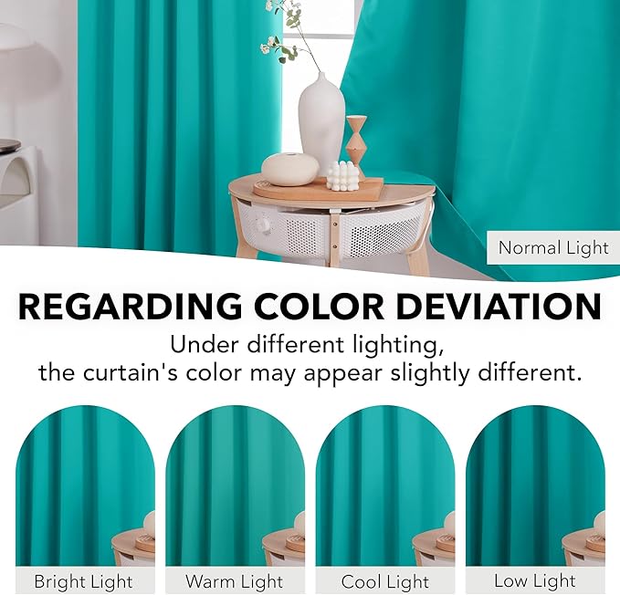 Deconovo Blackout Curtains, Thermal Insulated, W52 x L54 2 Panels, Back Tab - Image 6