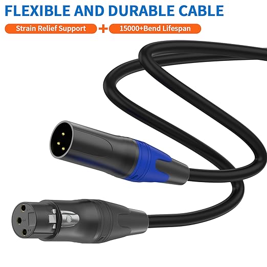 LanSenSu XLR Female to 2 XLR Male Patch Y Cable, Balanced Microphone Splitter - Image 6