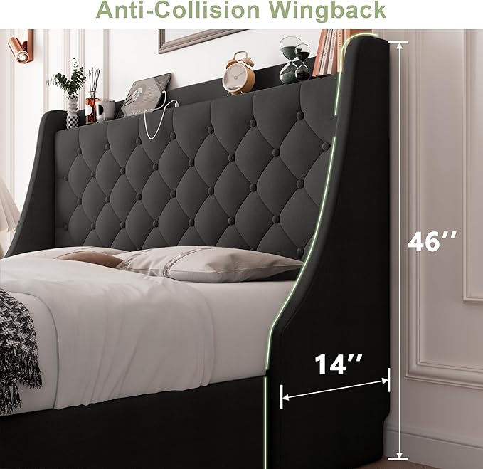 Feonase Upholstered Queen Size Bed Frame - Image 6