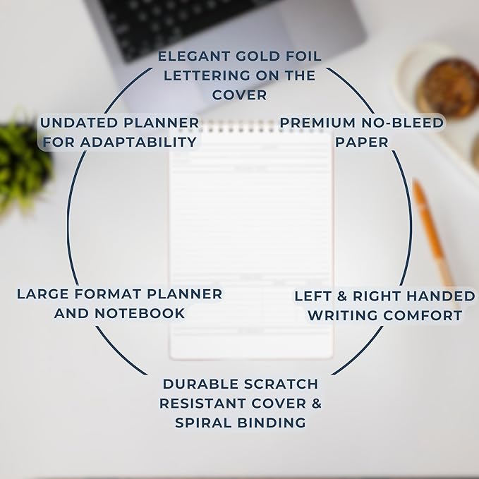 | Meeting Notebook for Work | 8.25" x 11.75" | Project Planner | Simple Design - Image 5