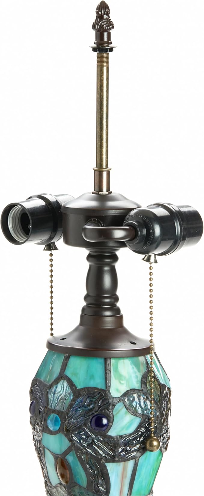 RIVER OF GOODS - Stained Glass Halston Double Lit Table Lamp - 20" H - - Image 5
