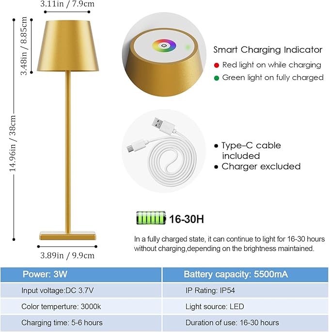 2-Pack LED Cordless Table Lamp - Image 7