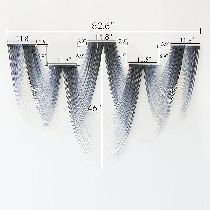 IOWER Large Macrame Wall Hanging Decor Dip-Dyed Macrame Wall Decor Wall Art - Image 5