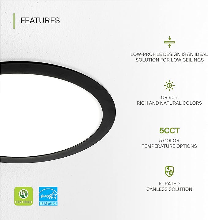 ASD 4 Pack 11/12 Inch LED Recessed Lighting 24W, 5 CCT 2700K-5000K CRI90+ - Image 3