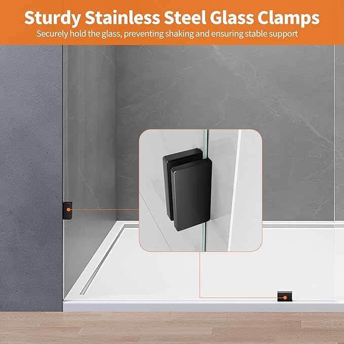 Shower Glass Panel, Fixed Shower Screen Panel - Image 3