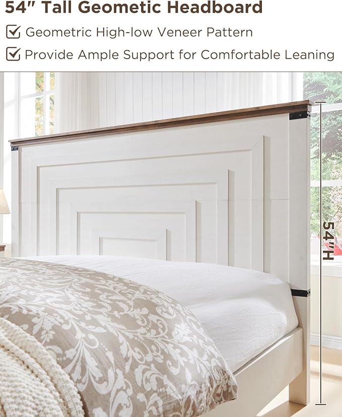 T4TREAM Farmhouse Queen Size Bed Frame - Image 5