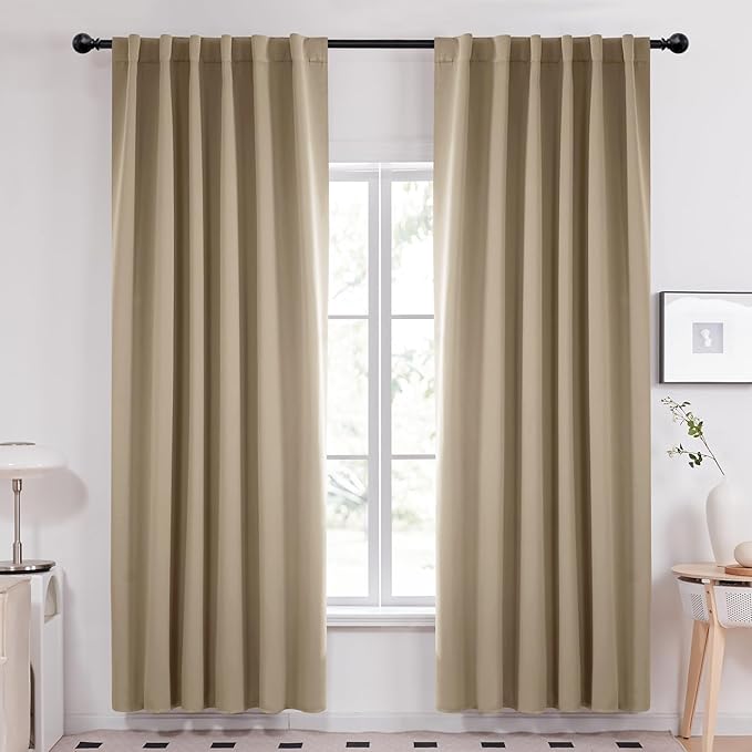 Deconovo Blackout Curtains, Thermal Insulated, W52 x L84 2 Panels, Back Tab by Deconovo