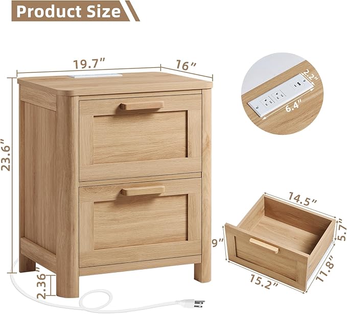 Joaxswe Farmhouse Nightstand Set of 2 - Image 3