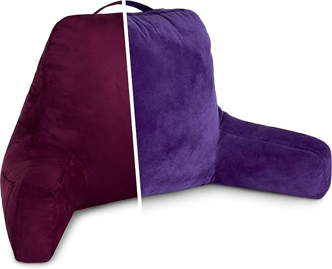 Husband Pillow Aspen Mauve Purple, Standard+ Reading Pillow Bed Rest Chair by HusbandPillow