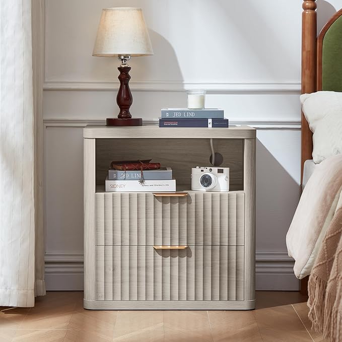 LEYAOYAO Fluted Farmhouse Nightstand Set of 2 - Image 4