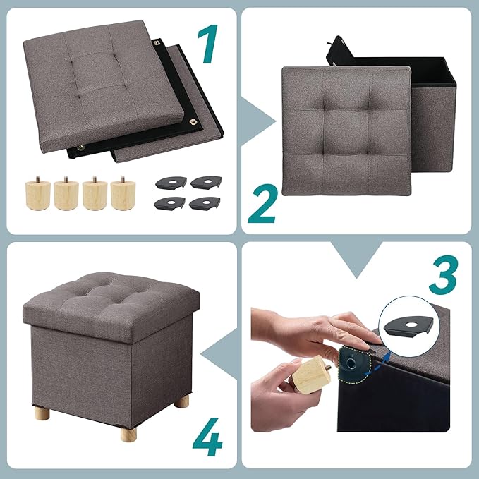 BRIAN & DANY Ottoman with Storage, Small Storage Ottoman - Image 3