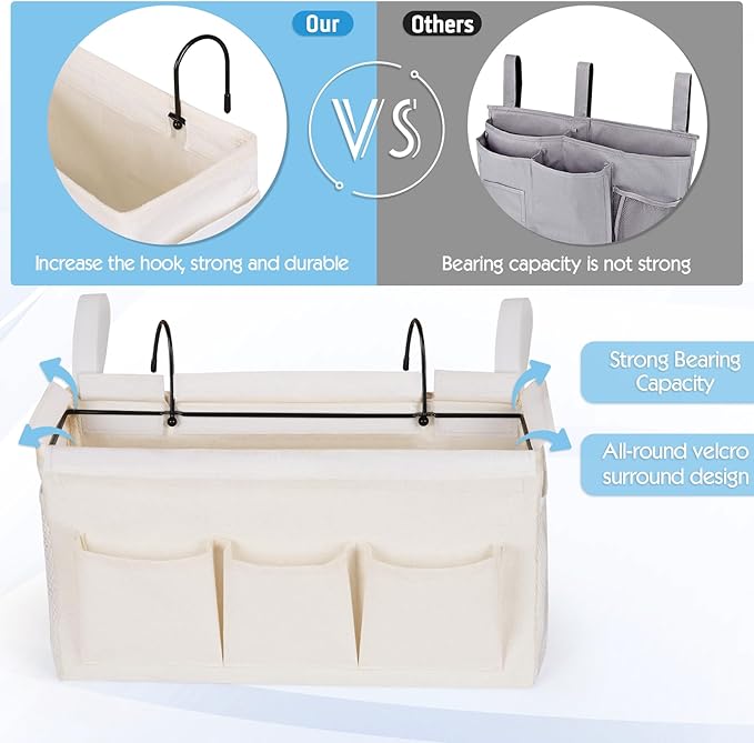 Ozzptuu Bedside Storage Caddy/Bedside Hanging Storage Bag - Image 5
