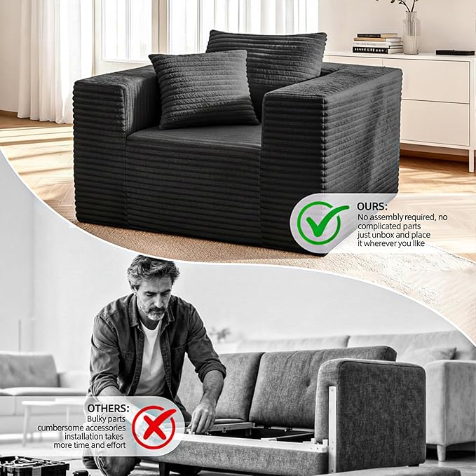 Single Cloud Sofa, Giant Bean Bag Chair - Image 7
