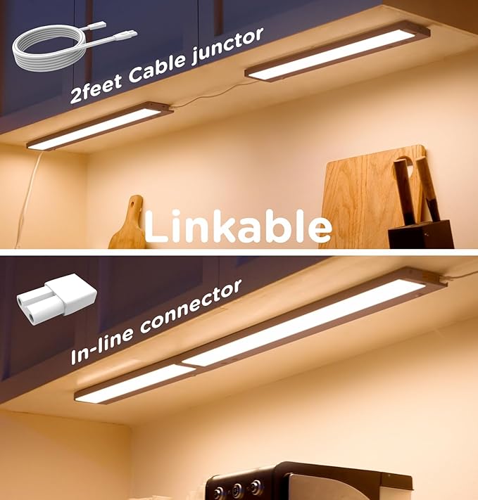 24 Inch Under Cabinet Lighting Plug in, 14W 120V 3 Color 3000K/4000K/5000K - Image 6