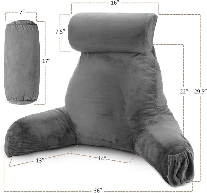 Nestl Reading Pillow with Shredded Memory Foam Includes 2 Neck and Lumber - Image 6