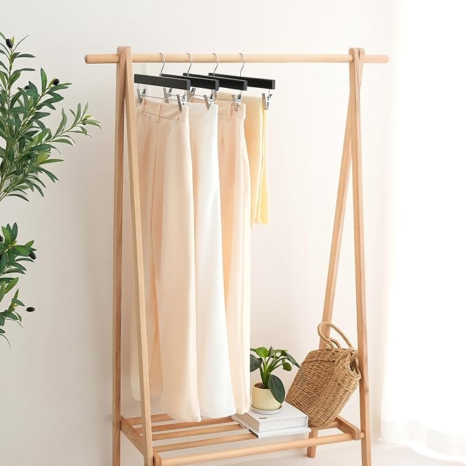 BAGAIL 20 Pack Wooden Pants Hangers - Image 7