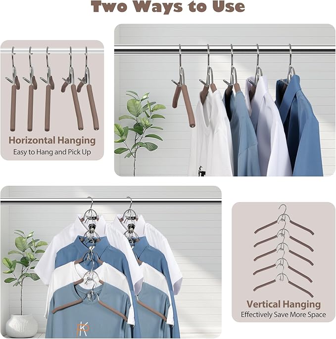 VWV Hangers, Space Saving Hanger, Heavy-Duty Stainless Steel Sweater and Shirt - Image 6