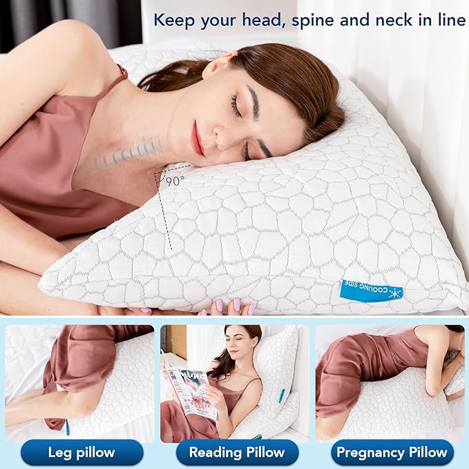 SUPA MODERN Cooling Pillows for Side Sleepers, Cool Side Sleeper Pillow for - Image 3