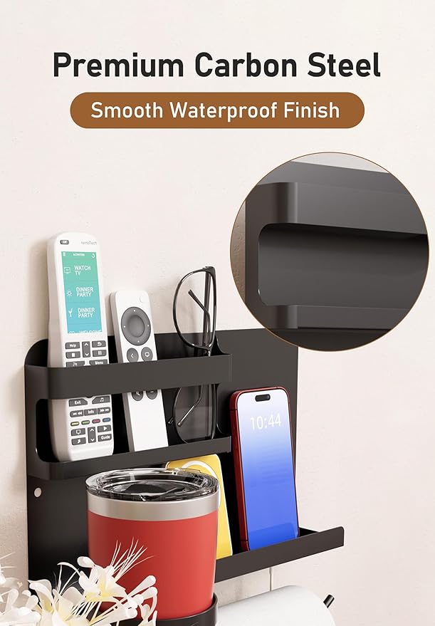 Bedside Wall Organizer Metal Shelf - Image 4