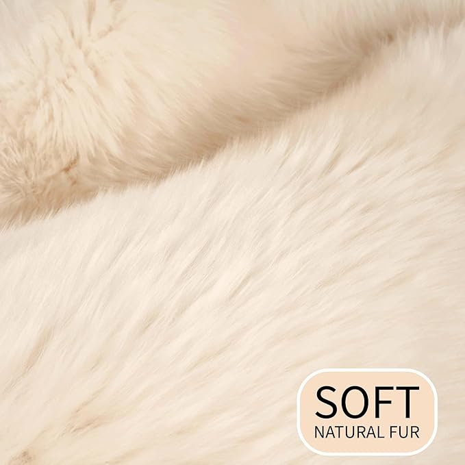 Premium Cream/Champagne Sheepskin Rug - Image 6