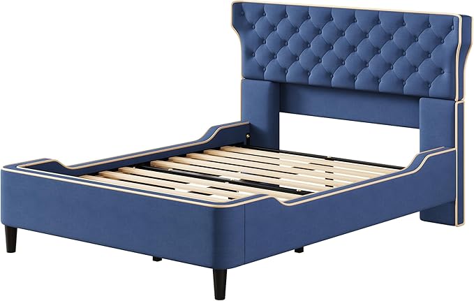 Christopher Knight Home Salus Linen Upholstered Queen Size Bed Frame - Image 6