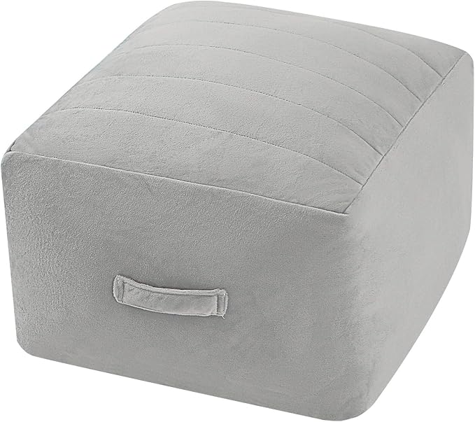 MeMoreCool Square Stuffed Pouf Ottoman Foot Rest, Floor Pouf Foot Stool by MeMoreCool