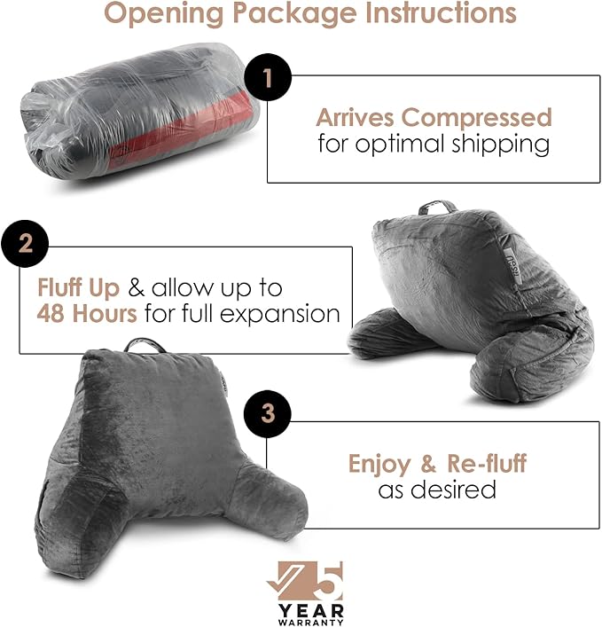Nestl Reading Pillow with Shredded Memory Foam, Designed - Image 2