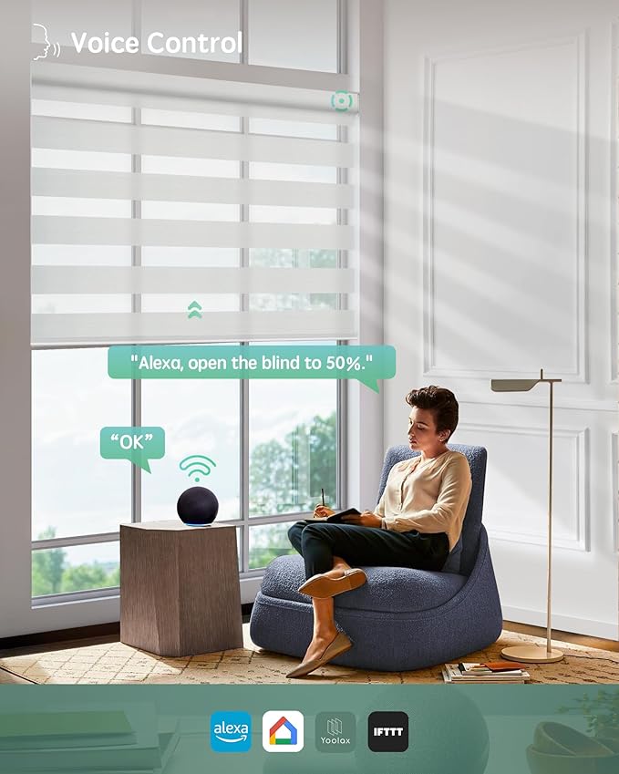 Yoolax Motorized Zebra Blinds Compatible - Image 3