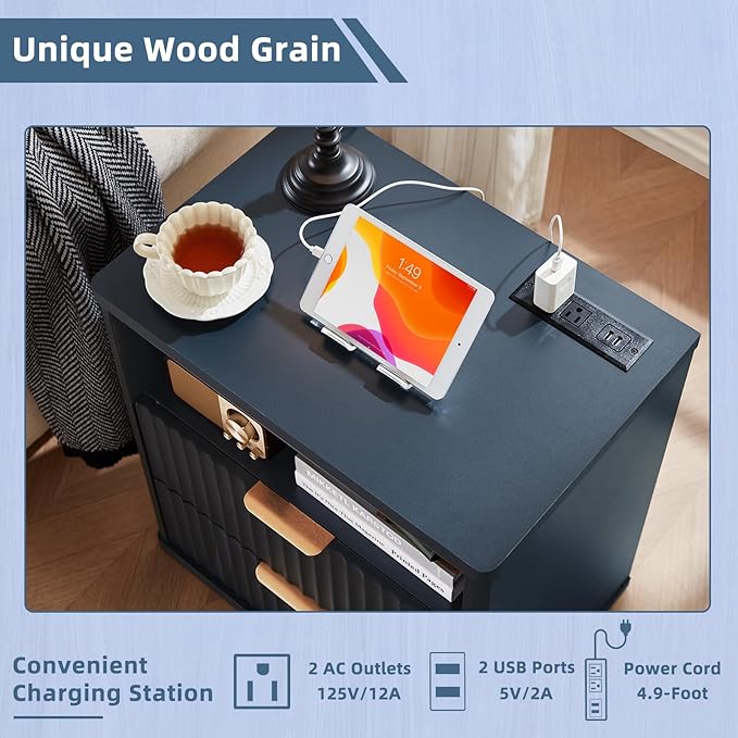 LEYAOYAO Fluted Nightstand - Image 7