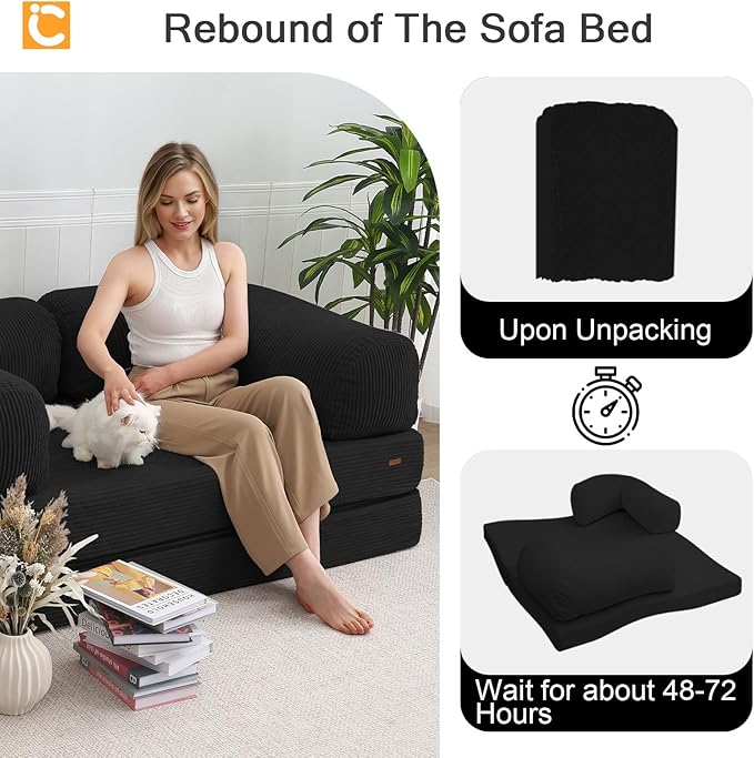 COMAX Folding Sofa Bed Queen 4-in-1 Foldable Floor Couch Convertible Futon Sofa - Image 9