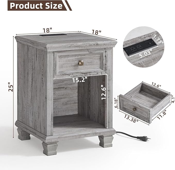 SAVOR LIFE Farmhouse End Tables Living Room - Image 2