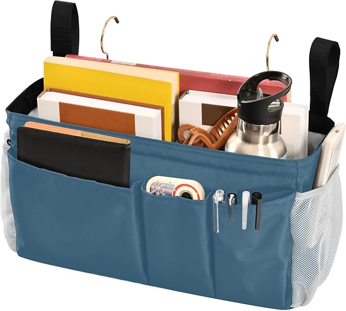 KOPIRIT Caribbean Blue Bedside Caddy Storage Bag Bedside Organizer - Image 3