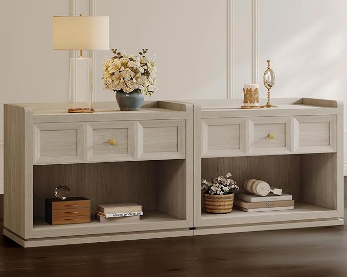 SICOTAS 31" Wide Nightstands Set of 2, Large Night Stands by SICOTAS