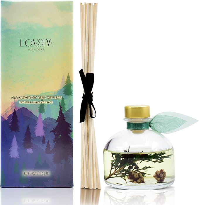LOVSPA Reed Diffuser Set, Winter Forest Pine Scented Oil Diffuser - Image 2