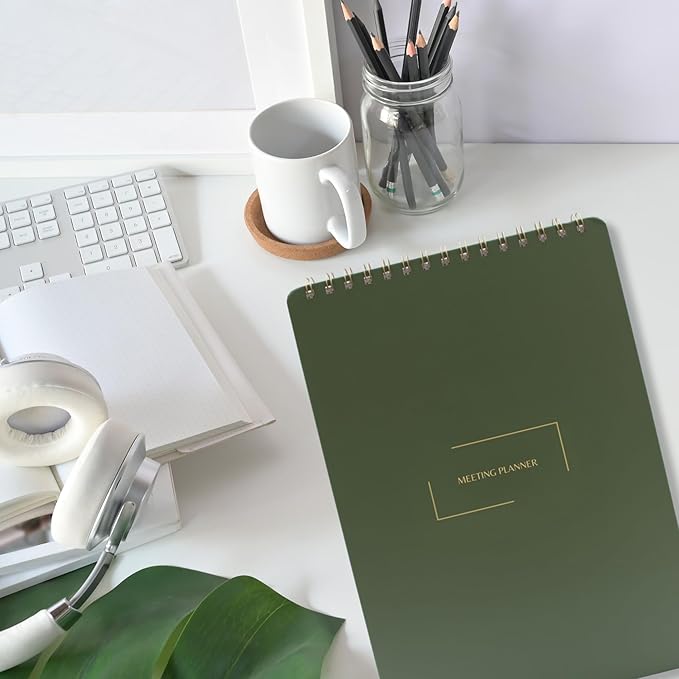 | Meeting Notebook for Work | 8.25" x 11.75" | Project Planner | Simple Design - Image 6