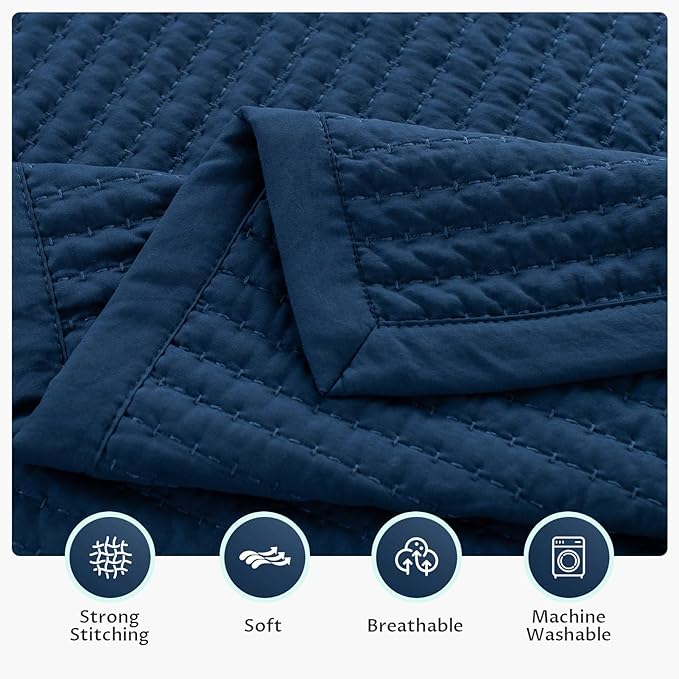KASENTEX King XL Quilt Set 108"x98" – Soft Washed 3-Layer Lightweight Bedspread - Image 4