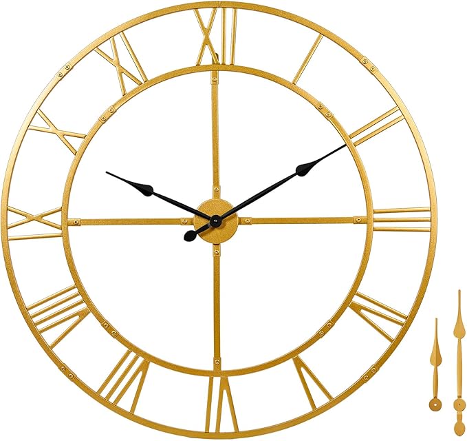 Ohweog Large Wall Clock for Living Room Decor – 48 inch Silent Non-Ticking by WallClockDecor