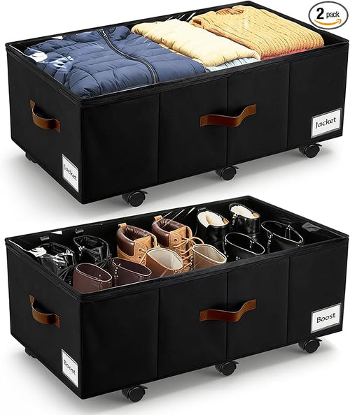 11 inch Under Bed Storage with Wheels, Foldable Under Bed Drawers by Unknown
