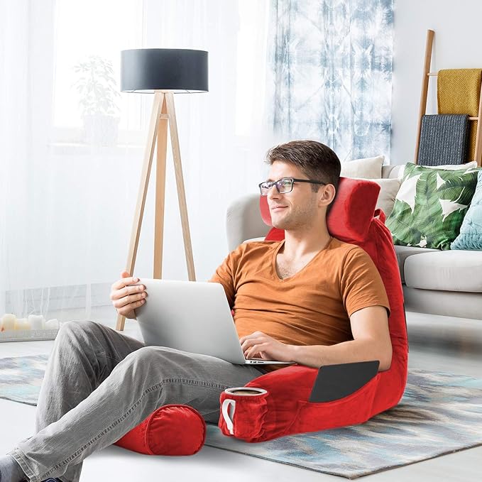 Nestl Reading Pillow with Shredded Memory Foam Includes 2 Neck and Lumber - Image 9