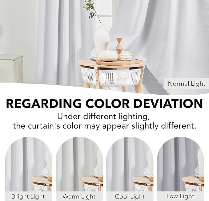 Deconovo Blackout Curtains, Thermal Insulated, W42 x L63 2 Panels, Back Tab - Image 3
