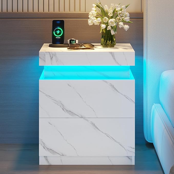 ADORNEVE Nightstand Set of 2, Night Stand - Image 8