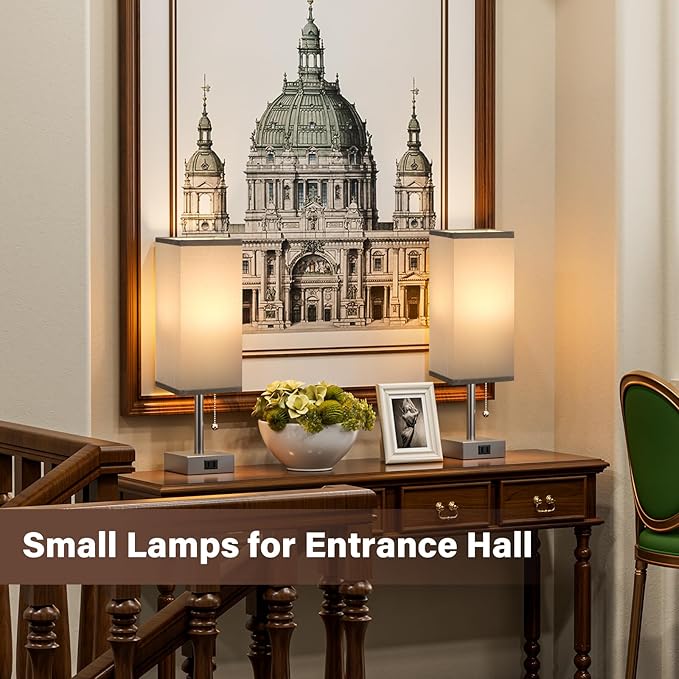 Fenmzee Grey Bedside Table Lamps - Image 7