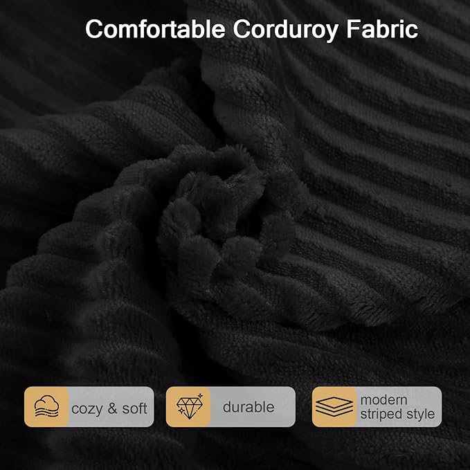 MeMoreCool Stuffed Pouf Ottoman Foot Rest Square, Corduroy Floor Pouf Foot Stool - Image 8