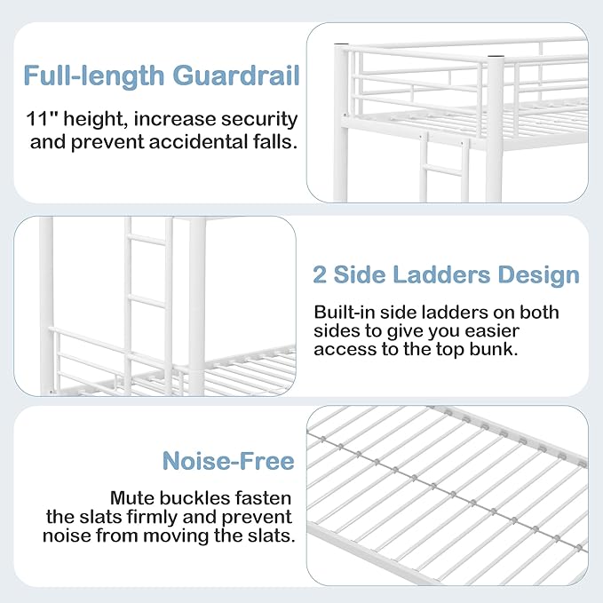 VECELO Bunk Bed Twin Over Twin - Image 6