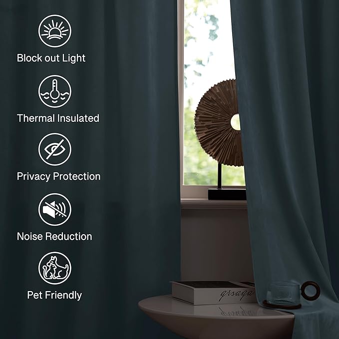 StangH Stone Blue Velvet Curtains - Image 6