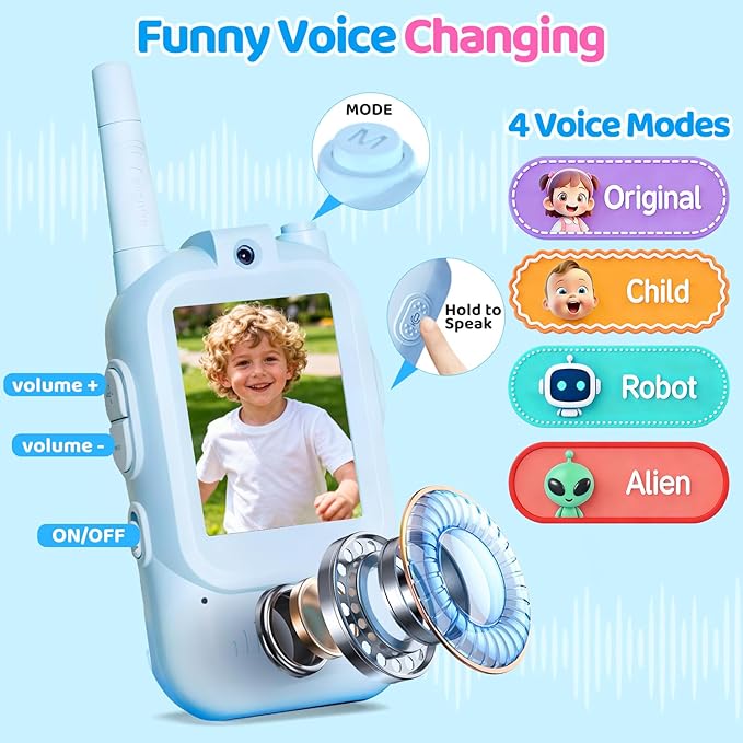 Video Walkie Talkies for Kids Toys, Birthday Gifts for Grandkids, 2 Pack HD - Image 5